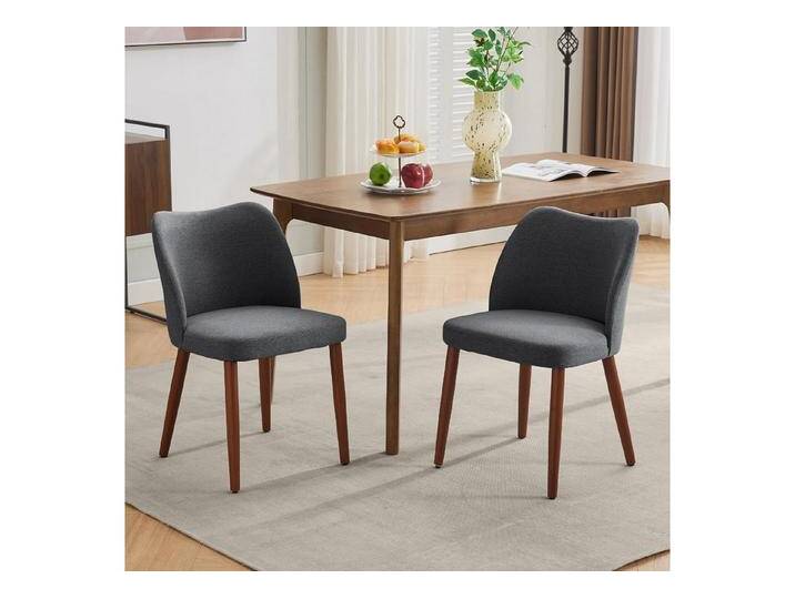 GarveeMore Esszimmerstuhl 2er-Set,Leinen gepolsterter Esszimmerstuhl mit Holzbeinen,Ohrensessel, Küchenstühle mit dicken Kissen für Esszimmer, Wohnzimmer, grau GarveeMore Esszimmerstuhl 2er-Set,Leinen gepolsterter Esszimmerstuhl mit Holzbeinen,Ohrensessel, Küchenstühle mit dicken Kissen für Esszimmer, Wohnzimmer, grau von OTTO