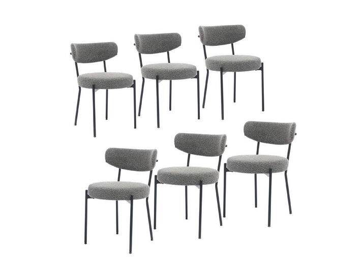 GarveeMore Esszimmerstuhl Stapelbar Polsterstühle,Küchenstühle mit Unabhängige Rückenlehne (6 St), Kleine Runde Metallseitenstühle für Esszimmer, Restaurant von OTTO