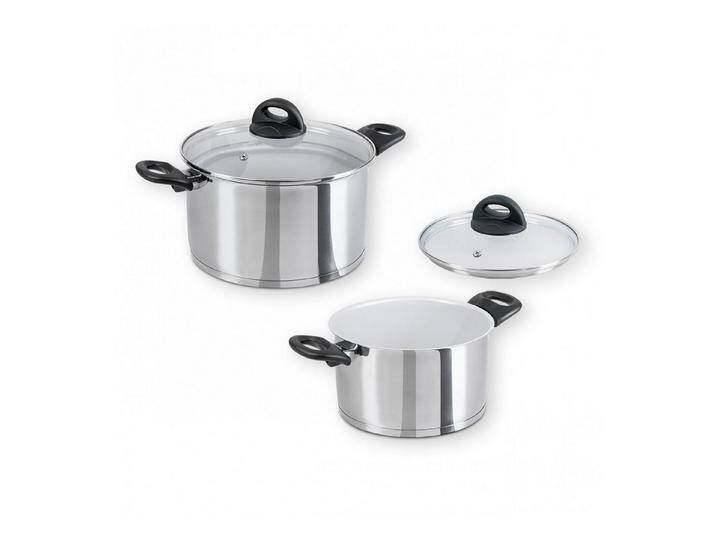 Genius Kochtopf Cerafit Steel Kochtopf-Set 20cm (3,6l) + 24cm (6l), Edelstahl 18/10 (Set, 2 Töpfe), Antihaft-Beschichtung von OTTO