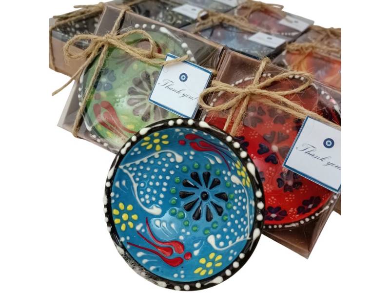 inovesis Geschenkbox Bunte Keramikschalen in Geschenkbox – Handgemachte Geschenkideen (12 Set, 24 St., (11 Set + 1 für Geschenk), Kostenloser Expressversand mit Versicherung von inovesis