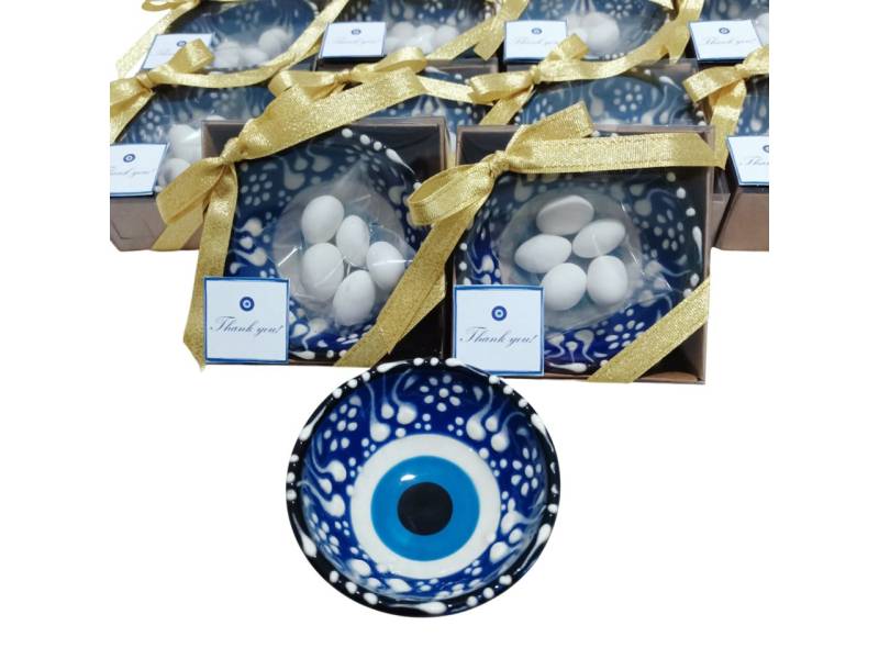 inovesis Geschenkbox Dekorative Bonbonniere mit Evil Eye Schale (24 St) von inovesis