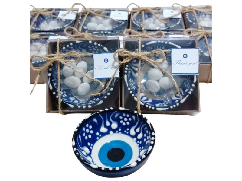 inovesis Geschenkbox Nazar Keramikschalen in Geschenken Box, Hochzeitsgäste Glücksbringer (12 Set, 12 St., (11 Set + 1 für Geschenk), Kostenloser Expressversand mit Versicherung von inovesis