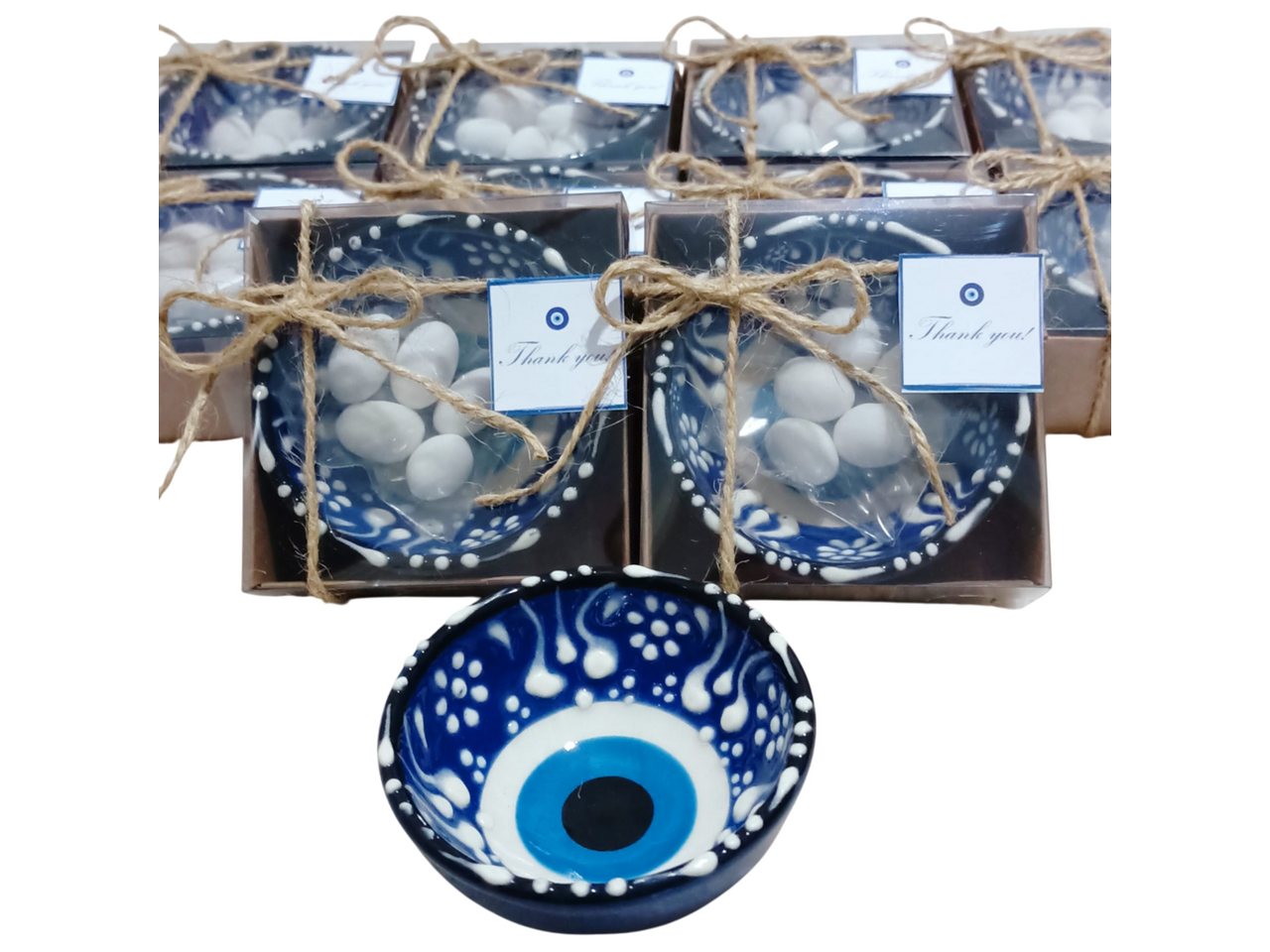 Geschenkbox Nazar Keramikschalen in Geschenken Box, Hochzeitsgäste Glücksbringer (12 Set, 12 St., (11 Set + 1 für Geschenk), Kostenloser Expressversand mit Versicherung von OTTO