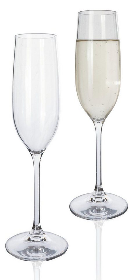 Gläser-Set Tiamo Champagner Glas 2 Stück (8,2 oz) 230 ml, Camping Champagner Flûtes aus Kunststoff bruchfest kratzfest von OTTO