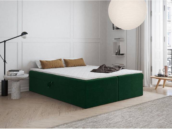 Godre Boxspringbett FARO 2 140x200 mit Taschen Materatze ohne Topper (Bett + Matratze), Bett mit zwei seitlich zu öffnenden Kästen, grün, Taschenfederkern von OTTO