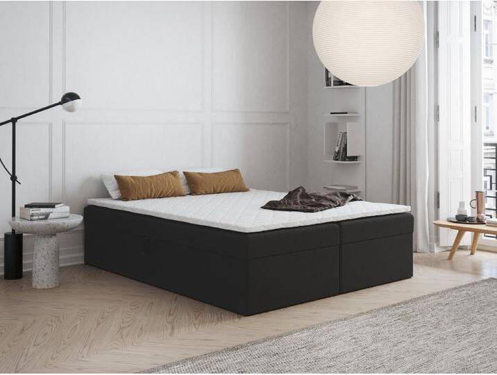 Godre Boxspringbett FARO 2 160x190 mit Taschen Materatze ohne Topper (Bett + Matratze), Bett mit zwei seitlich zu öffnenden Kästen, schwarz von OTTO