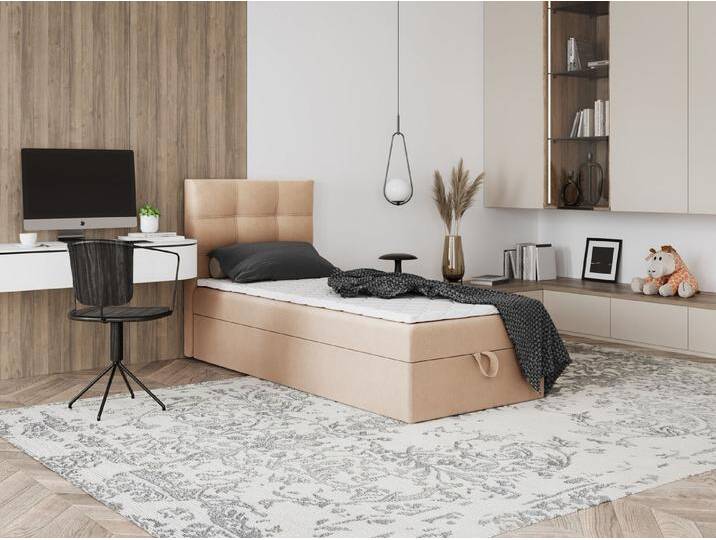 Godre Boxspringbett mit Bettkasten EWORA MINI 90x170 cm - Taschenfederkern Matratze (Bett + Matratze), Bett mit einem Kasten, beige, Ohne Topper von OTTO