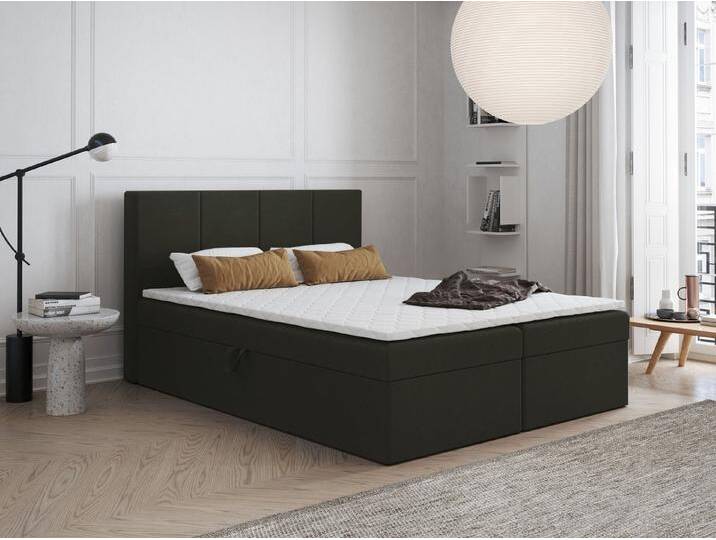 Godre Boxspringbett mit Bettkasten FARO 170x200 cm mit Taschen Matratze (Bett + Matratze + Topper T-Visco), Bett mit zwei seitlich zu öffnenden Kästen, grau von OTTO
