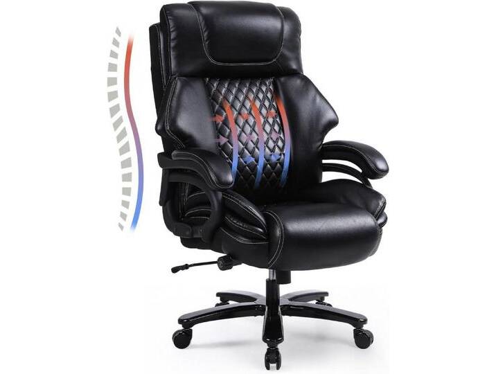 Gotagee Bürostuhl Ergonomischer Schreibtischstuhl Drehstuhl Verstellbarer Lordosenstütze, schwarz von OTTO