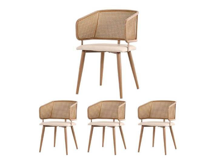 Gotagee Esszimmerstuhl Esszimmerstühle Rattan-Rückenlehne Sitzkissen aus PU-Leder Wohnzimmer, 4 er Set Gotagee Esszimmerstuhl Esszimmerstühle Rattan-Rückenlehne Sitzkissen aus PU-Leder Wohnzimmer, 4 er Set von OTTO