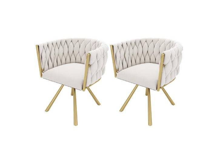 Gotagee Esszimmerstuhl Samt Loungesessel Wohnzimmerstühle Freizeit-Drehstuhl Stuhl-Set, Beige 2 Stück/Satz Gotagee Esszimmerstuhl Samt Loungesessel Wohnzimmerstühle Freizeit-Drehstuhl Stuhl-Set, Beige 2 Stück/Satz von OTTO