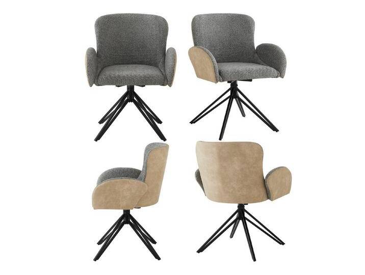 Gotagee Esszimmerstuhl Wohnzimmerstuhl Ankleidestuhl Ergonomischer Stuhl 360-Grad-Drehstuhl, Hochwertiger Schlingenvelours., Vierteiliges Set von OTTO