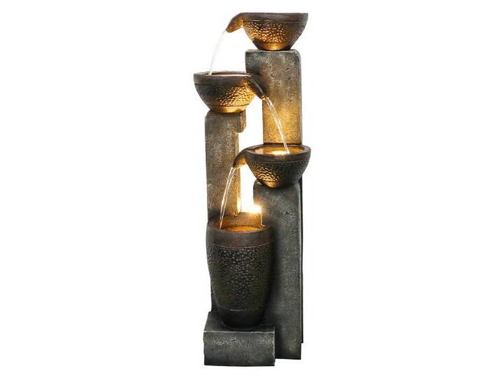 Gotagee Gartenbrunnen 102cm hohe Töpfe für den Garten Wasserbrunnen mit warmen LED-Leuchten, braun grau Gotagee Gartenbrunnen 102cm hohe Töpfe für den Garten Wasserbrunnen mit warmen LED-Leuchten, braun grau von OTTO