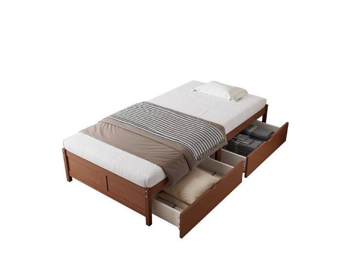 Gotagee Holzbett Kinderbett Flachbetten Schubladen mit Rollen Erwachsene Jugendbett, 90x200cm von OTTO
