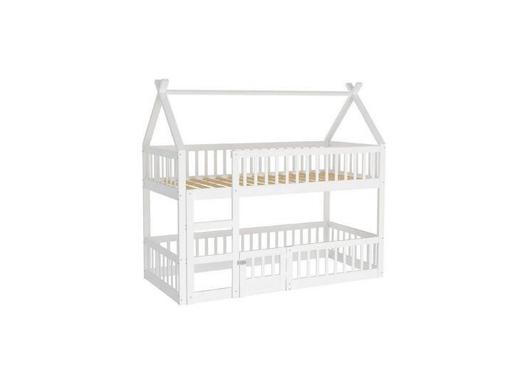 Gotagee Kinderbett Etagenbett Familienbett 90x200cm Massivholz Doppelbett flachbett, Loft Design, Massivholz-Etagenbett-Rahmen, mit Treppe, Weiß Gotagee Kinderbett Etagenbett Familienbett 90x200cm Massivholz Doppelbett flachbett, Loft Design, Massivholz-Etagenbett-Rahmen, mit Treppe, Weiß von OTTO