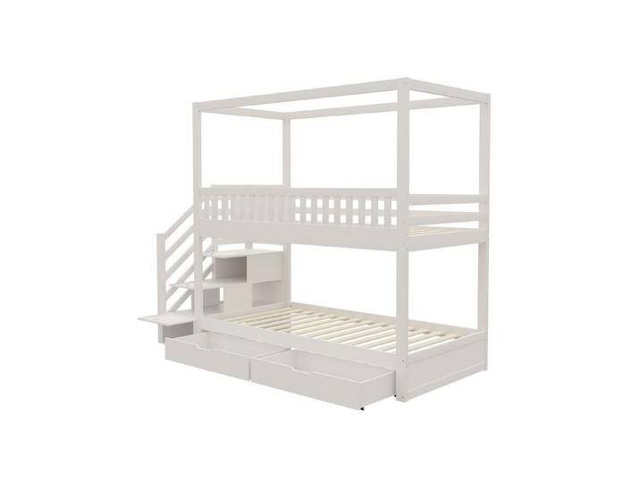 Gotagee Kinderbett Etagenbett Gästebett 90x200cm Doppelbett Massivholz Bettgestell Weiß, Mit Staufach und Sicherheitsleiter, Weiß Gotagee Kinderbett Etagenbett Gästebett 90x200cm Doppelbett Massivholz Bettgestell Weiß, Mit Staufach und Sicherheitsleiter, Weiß von OTTO