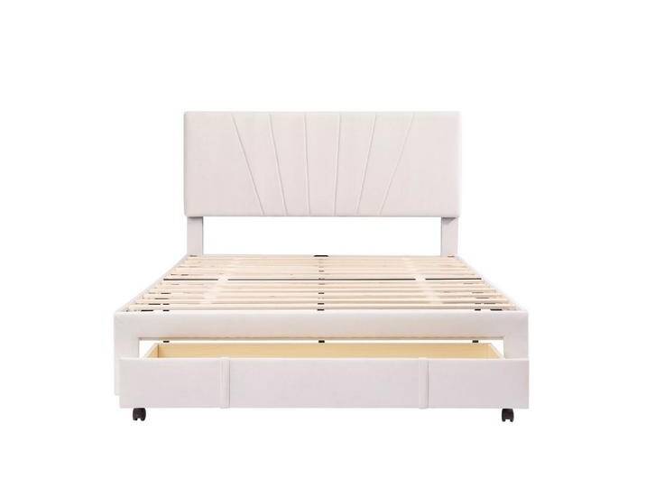 Gotagee Polsterbett Doppelbett 140x200 Jugendbett Samt Gästebett Bettgestell Flaches Bett, für Erwachsene und Jugendliche, Hellbeige Gotagee Polsterbett Doppelbett 140x200 Jugendbett Samt Gästebett Bettgestell Flaches Bett, für Erwachsene und Jugendliche, Hellbeige von OTTO