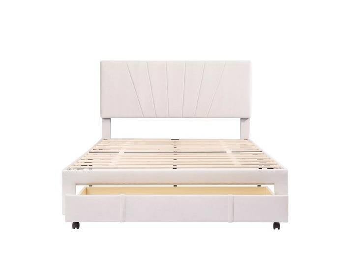 Gotagee Polsterbett Doppelbett 140x200 Jugendbett Samt Gästebett Bettgestell Flaches Bett, für Erwachsene und Jugendliche, Hellbeige Gotagee Polsterbett Doppelbett 140x200 Jugendbett Samt Gästebett Bettgestell Flaches Bett, für Erwachsene und Jugendliche, Hellbeige von OTTO