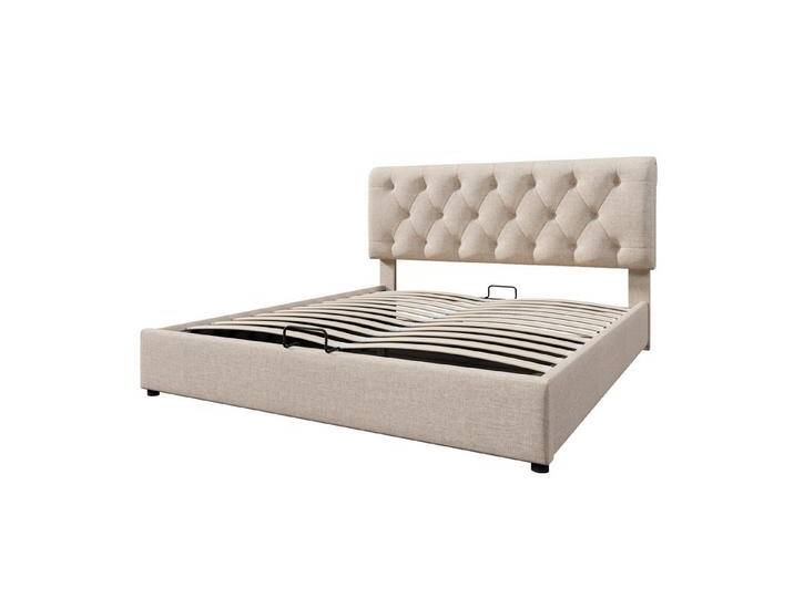Gotagee Polsterbett Doppelbett 160x200cm Mit Matratze Stauraumbett Jugendbett Gästebett, mit Lattenrost aus Metallrahmen Verstellbares Kopfteil von OTTO