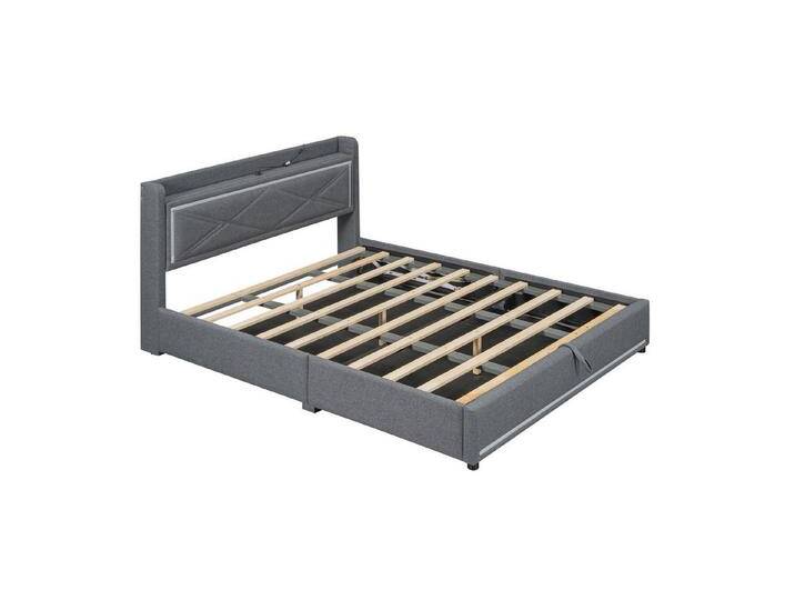Gotagee Polsterbett Flachbett Doppelbett Jugendbett Multifunktionsbett 160 x 200 cm, USB-Ladeanschluss, Grau Gotagee Polsterbett Flachbett Doppelbett Jugendbett Multifunktionsbett 160 x 200 cm, USB-Ladeanschluss, Grau von OTTO