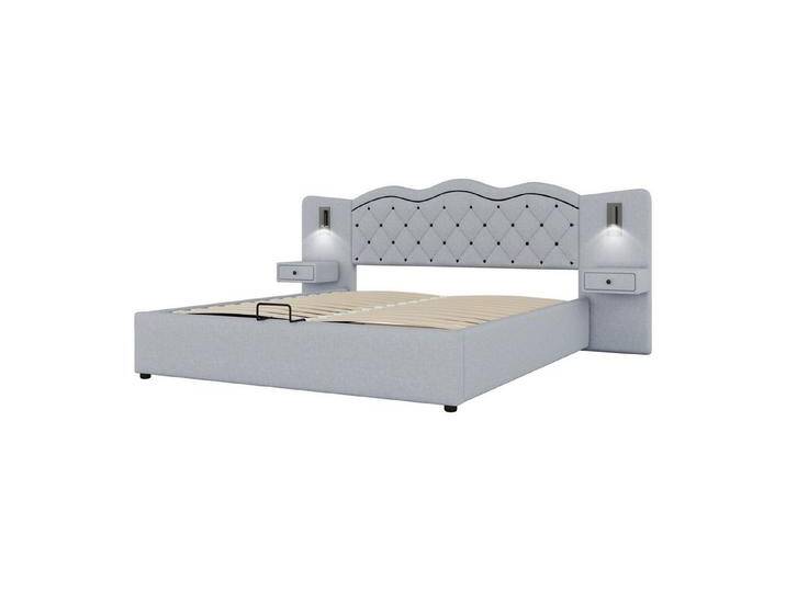 Gotagee Polsterbett Flachbett Modern Jugendbett Doppelbett Stauraumbett 180 x 200 cm, USB-Anschluss, Grau von OTTO