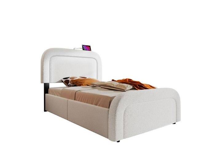 Gotagee Polsterbett Multifunktionsbett Einzelbett Jugendbett flaches Bett 90 x 200 cm, USB Typ C Ladefunktion LED-Beleuchtung, Mit Schublade von OTTO