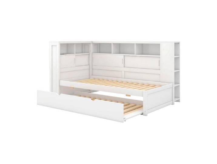 Gotagee Schlafsofa Einzelbett Jugendbett Daybett Tagesbett mit Ausziehbett Staufach USB, Weiß+90X200CM Gotagee Schlafsofa Einzelbett Jugendbett Daybett Tagesbett mit Ausziehbett Staufach USB, Weiß+90X200CM von OTTO