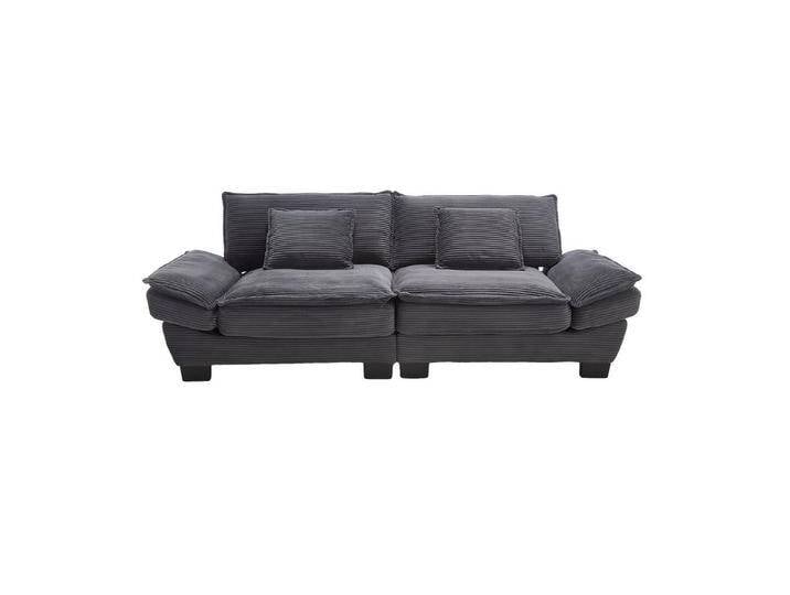 Gotagee Sofa Modernes schlichtes Zweiersofa aus Samt Freizeitsofa mit zwei Kissen, Geeignet für Wohnzimmer, Schlafzimmer und Büro., Dunkelgrau Gotagee Sofa Modernes schlichtes Zweiersofa aus Samt Freizeitsofa mit zwei Kissen, Geeignet für Wohnzimmer, Schlafzimmer und Büro., Dunkelgrau von OTTO