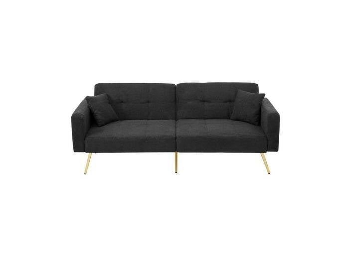 Gotagee Sofa Schlafsofa mit Bettfunktion mit Kissen goldenen Beinen, grau, Dunkelgrau Gotagee Sofa Schlafsofa mit Bettfunktion mit Kissen goldenen Beinen, grau, Dunkelgrau von OTTO