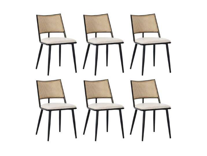 Gotagee Stuhl PU Sitz Rattan Ohrensessel Wohnzimmerstuhl Schlafzimmerstuhl Schwarz, schwarz, sechs Stühle von OTTO