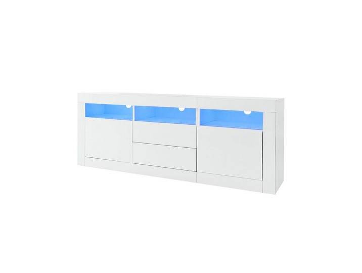 Gotagee TV-Schrank Hochglanz Fernsehschrank Smart App Steuerung TV-Ständer Sideboard 3 offenen Fächern 2 Türen 2 Schubladen für 70-Zoll-Fernseher von OTTO