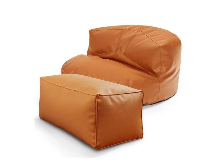 Green Bean Sitzsack Sofa + Pouf Sitzsack als Set aus Kunstleder, EPS Perlen Füllung ca. 90x45cm - Couch XXL Riesensitzsack Lounge, Ottomane Cognac Green Bean Sitzsack Sofa + Pouf Sitzsack als Set aus Kunstleder, EPS Perlen Füllung ca. 90x45cm - Couch XXL Riesensitzsack Lounge, Ottomane Cognac von OTTO