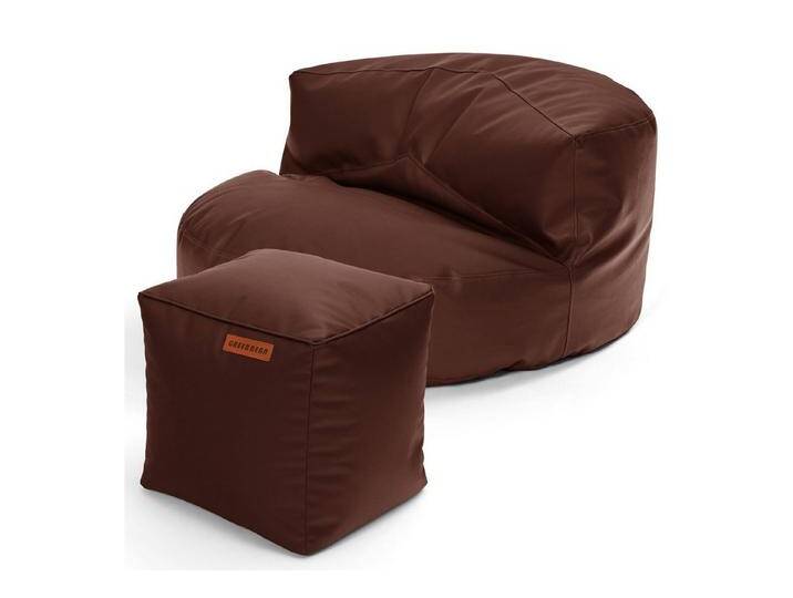 Green Bean Sitzsack Sofa + Pouf Sitzsack als Set aus Kunstleder, EPS Perlen Füllung ca. 90x45cm - Couch XXL Riesensitzsack Lounge, braun Green Bean Sitzsack Sofa + Pouf Sitzsack als Set aus Kunstleder, EPS Perlen Füllung ca. 90x45cm - Couch XXL Riesensitzsack Lounge, braun von OTTO