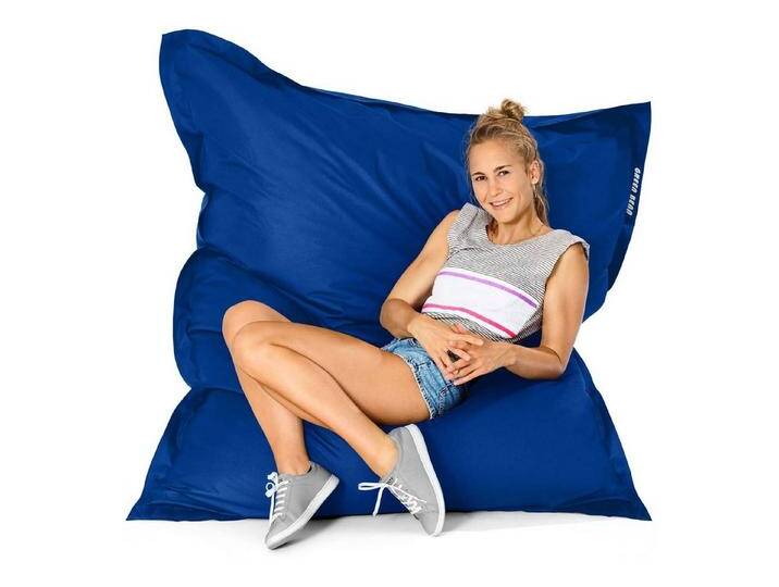 Green Bean Sitzsack Square Outdoor, 140x180cm Kinder & Erwachsene Bean Bag EPS Perlen Füllung, blau, Blau von OTTO