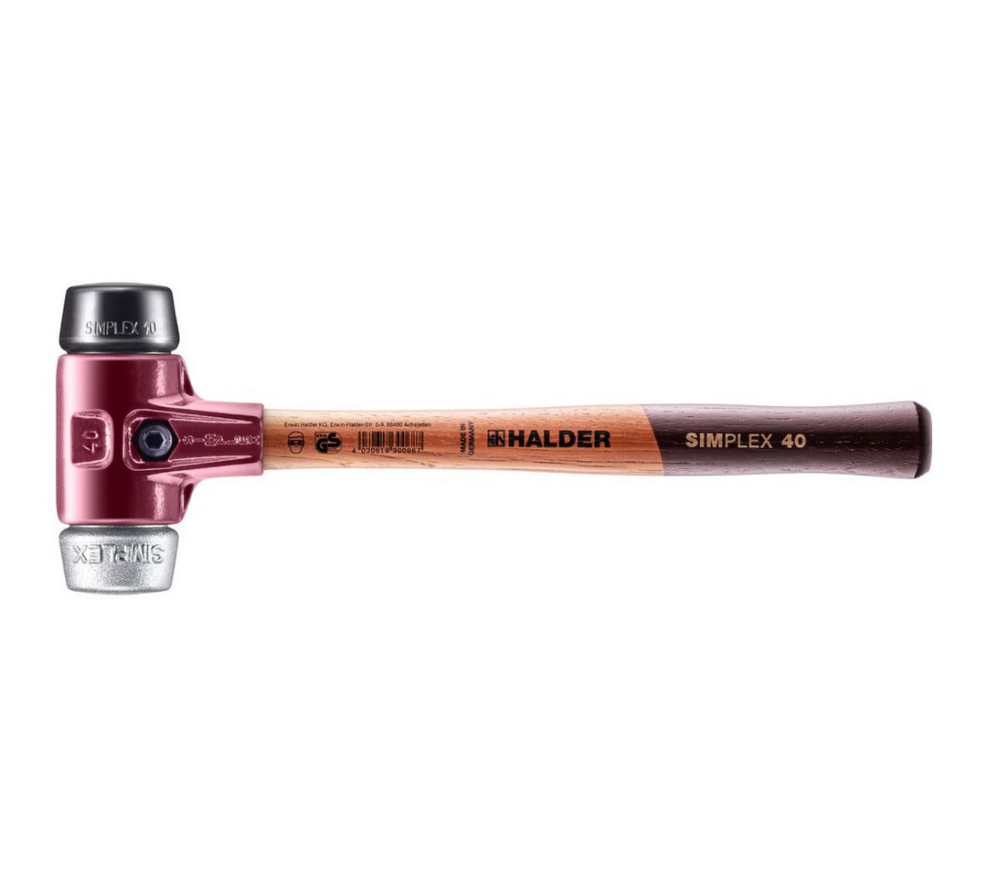 Gummihammer HALDER SIMPLEX Schonhammer Ø 40 mm Gummi / Weichmetall mit Tempergussg von OTTO