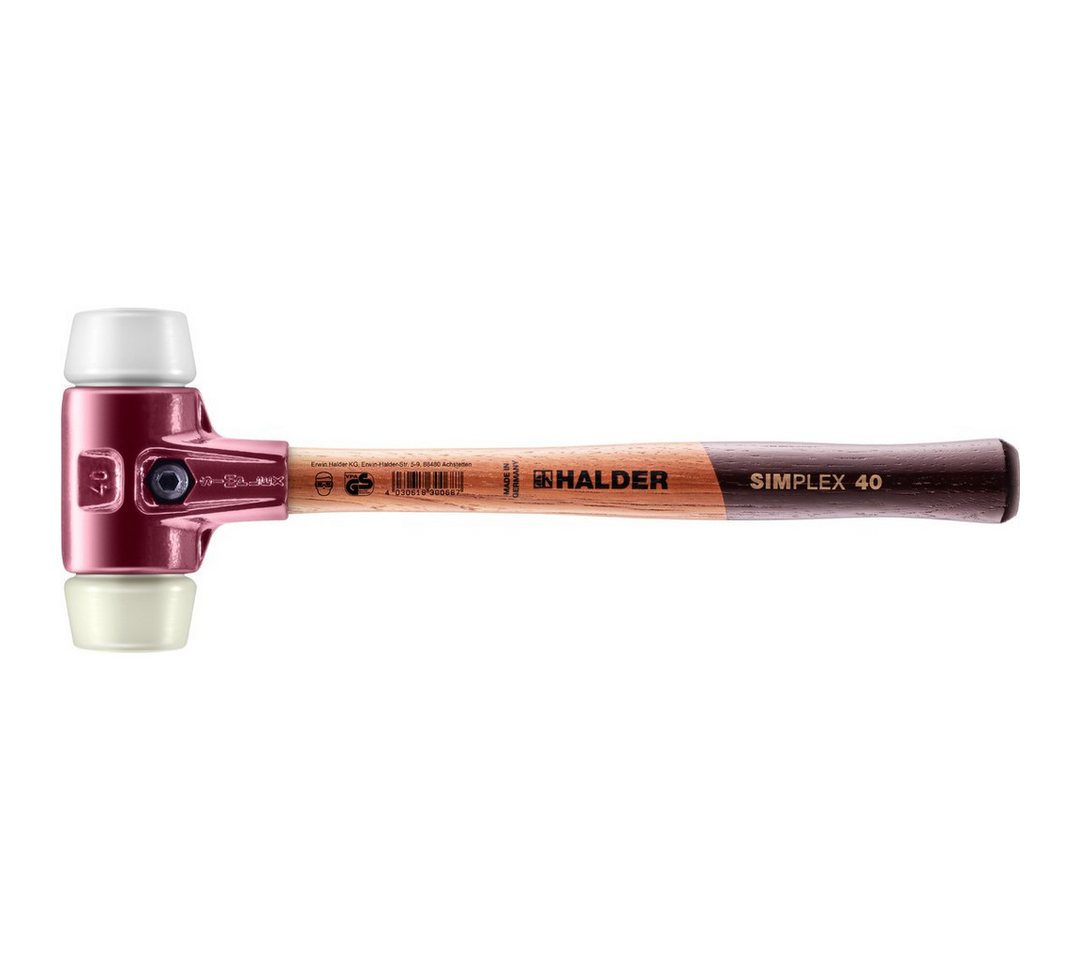 Gummihammer HALDER SIMPLEX Schonhammer Ø 40 mm Superplastik / Nylon mit Temperguss von OTTO