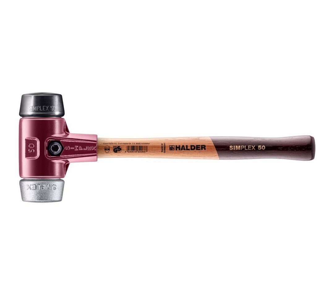 Gummihammer HALDER SIMPLEX Schonhammer Ø 50 mm Gummi / Weichmetall mit Tempergussg von OTTO