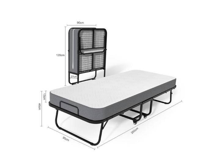 Gunuss Klappbett Erwachsene Gästebett Klappbar mit13 cm Dicke Matratze 200x90x46cm Reisebett Metallbett einer Tragfähigkeit von 250 kg inkl. Schutzhülle von OTTO