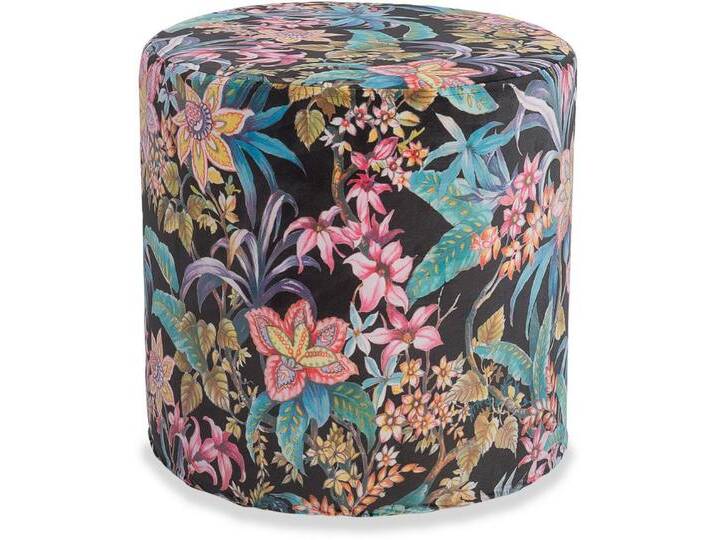 H.O.C.K. Sitzhocker Colourful Velvet Hocker rund Pouf ø45x45cm, Hocker: Bequem, vielseitig, Wohnzimmer, Schlafzimmer & Flur, blau bunt rosa von OTTO