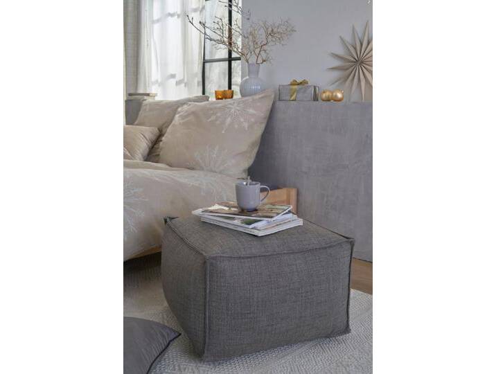 H.O.C.K. Sitzhocker Livigno Bean Cube Pouf 55x55x35cm, Hocker: Bequem, vielseitig, Wohnzimmer, Schlafzimmer & Flur, grau, grau von OTTO