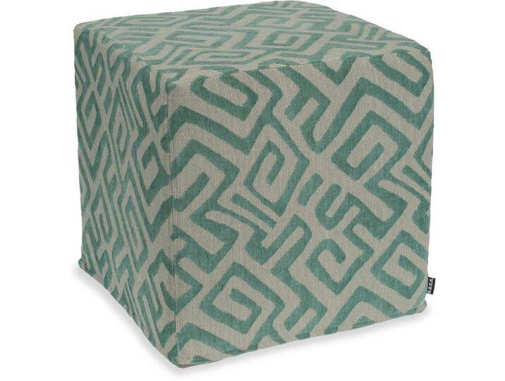 H.O.C.K. Sitzhocker Naira Hocker Cube eckig 45x45x45cm gemustert col. 3 türkis, Hocker: Bequem, vielseitig, Wohnzimmer, Schlafzimmer & Flur von OTTO
