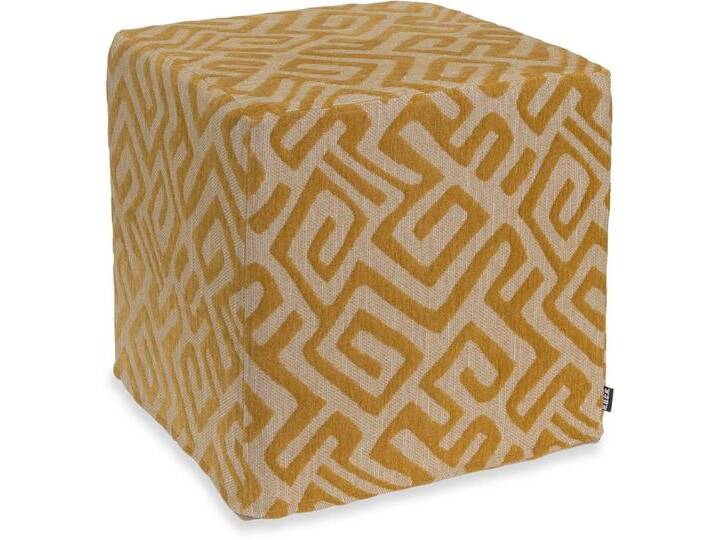 H.O.C.K. Sitzhocker Naira Hocker Cube eckig 45x45x45cm gemustert col. 5 gelb, Hocker: Bequem, vielseitig, Wohnzimmer, Schlafzimmer & Flur, gelb von OTTO