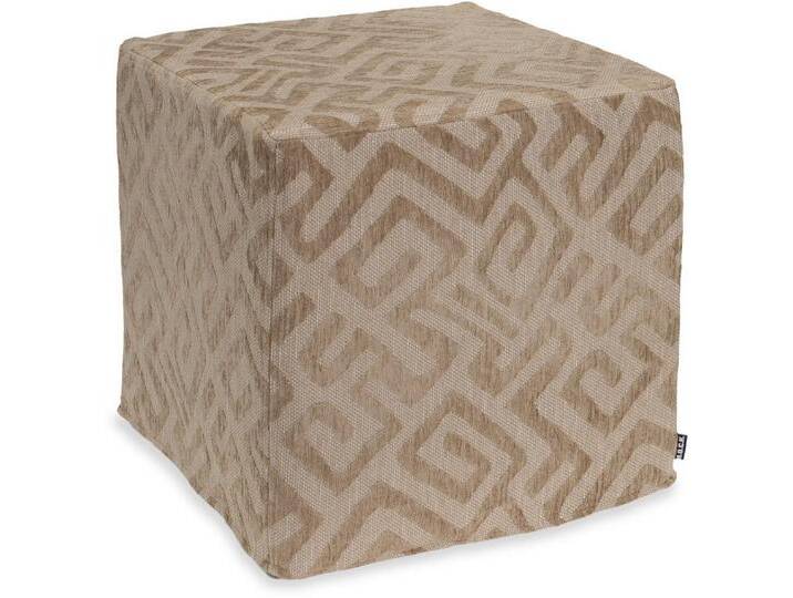 H.O.C.K. Sitzhocker Naira Hocker Cube eckig 45x45x45cm gemustert taupe / beige, Hocker: Bequem, vielseitig, Wohnzimmer, Schlafzimmer & Flur, beige von OTTO
