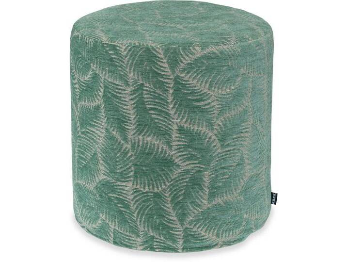 H.O.C.K. Sitzhocker Nelly Hocker rund Pouf ø45x45cm Blätter col. 3 türkis, Hocker: Bequem, vielseitig, Wohnzimmer, Schlafzimmer & Flur von OTTO