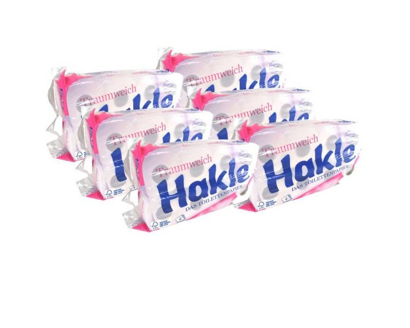 HAKLE Toilettenpapier Toilettenpapier "Traumweich" weiß 4-lagig Sparset á 8 Rollen Klopapier (48-St), weiche Zusammensetzung von HAKLE
