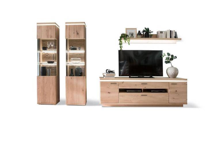 HARPER Wohnwand Wohnwand MADRID BHT 340x204x50 cm braun Anbauwand, braun von OTTO