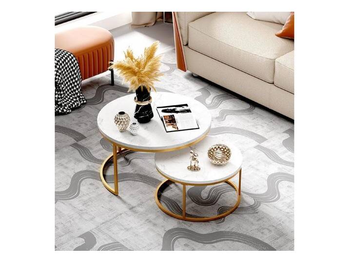 HAUSS SPOLE Couchtisch 2er-Satztisch Beistelltisch stapelbarer Sofatisch mit Stabiler Rahmen (elegantem Design, 2-St., Stabiler Eisenrahmen & leicht zu reinigende MDF-Tischplatte), Ideal für Wohnzimmer & Büro von OTTO