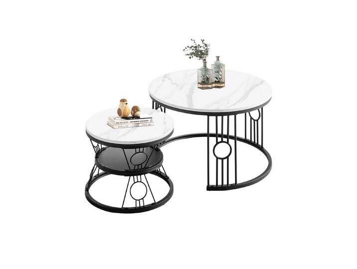 HAUSS SPOLE Couchtisch Kaffeetisch Sofatisch,stapelbarer Beistelltisch,mit Marmorierung (Solid und Dauerhaft Smart Einzigartigrd Design Safety Design, 2-St), Keine Lötstellenstruktur von OTTO