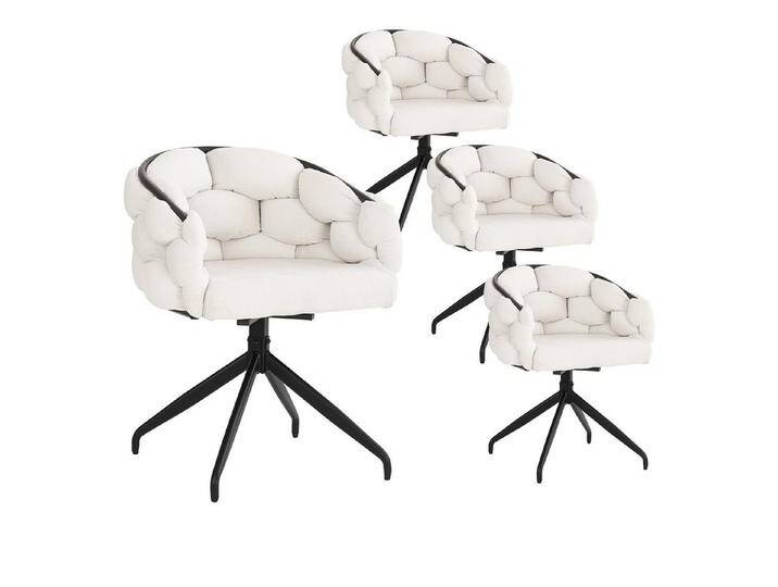 HAUSS SPOLE Drehstuhl 4er Drehstuhl 360° drehbar, mit Rückenlehne, Ergonomischer Stuhl Beige (Polsterstuhl, Wohnzimmerstuhl, Küchenstuhl, 4 St), Ergonomischer Stuhl, Bubble Stühle von OTTO