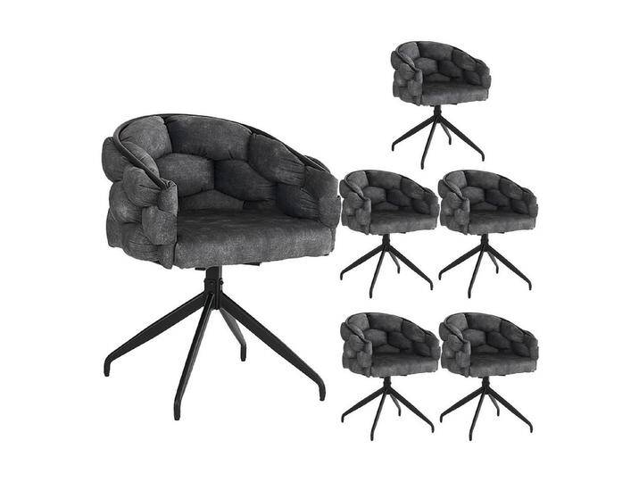 HAUSS SPOLE Drehstuhl 6er Drehstuhl 360° drehbar, mit Rückenlehne, Ergonomischer Stuhl, Grau (Polsterstuhl, Wohnzimmerstuhl, Küchenstuhl, 6 St), Ergonomischer Stuhl, Bubble Stühle von OTTO